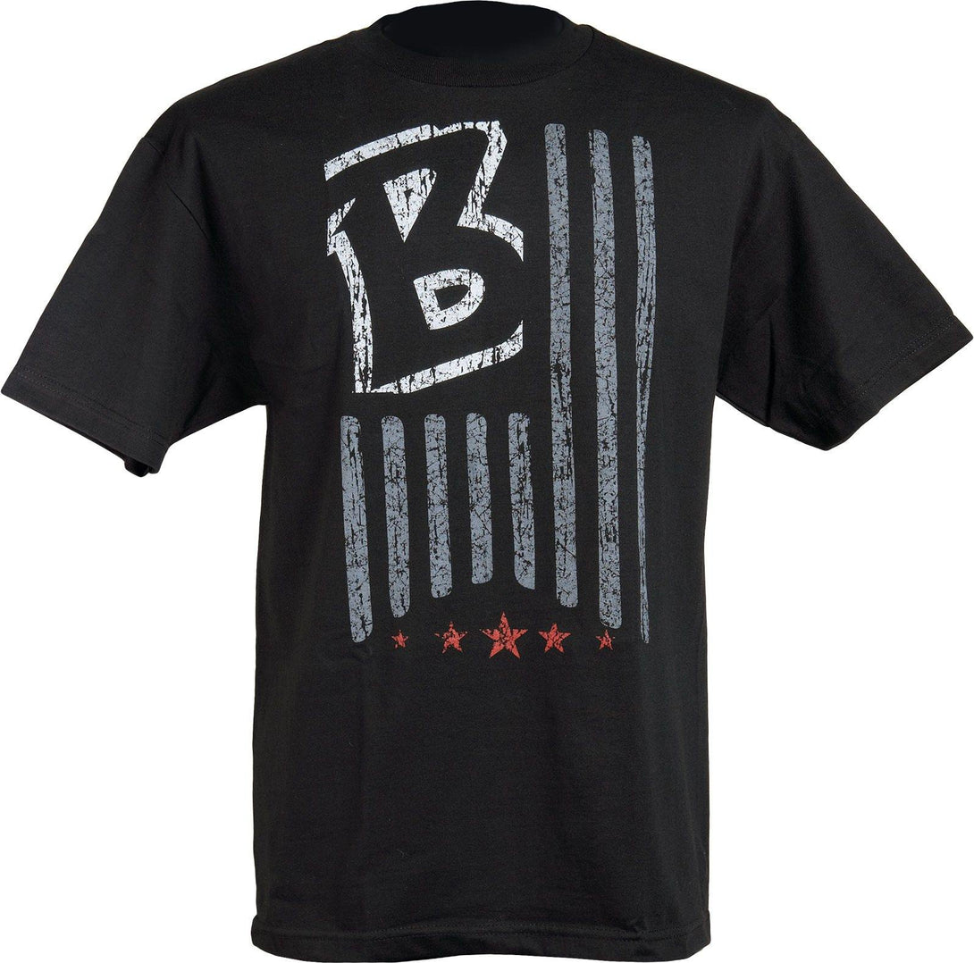 B America Bass Fishing T-Shirt Black & Charcoal Heather / L